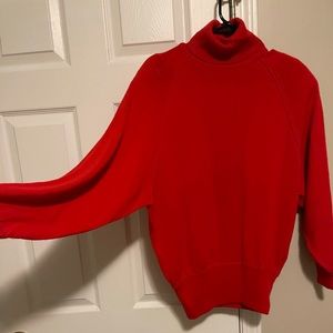 liz claiborne vintage red mock neck lambswool blend sweater size medium